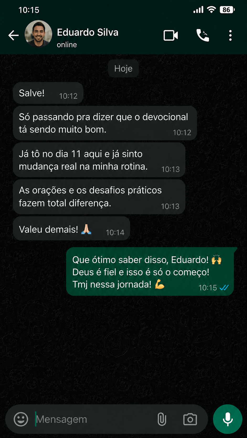 Depoimento de aluno