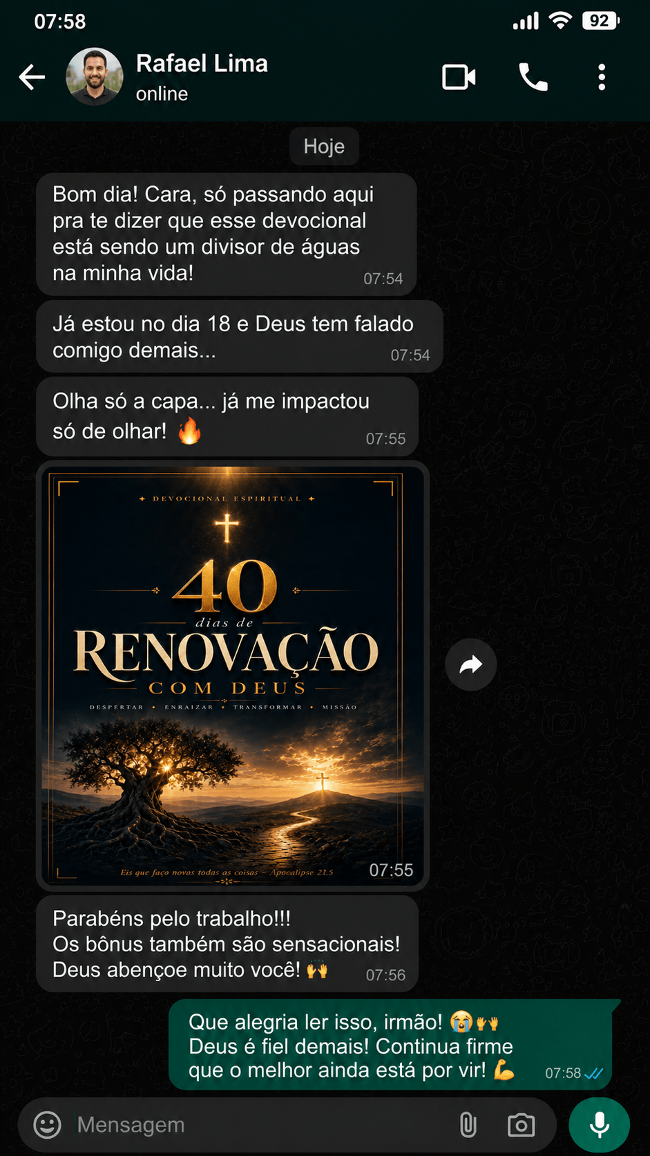 Depoimento de aluno